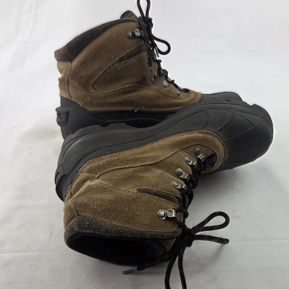 Sorel Winter Snow Boots Mens 12 Brown Leather Waterproof Rubber Duck Gorpcore